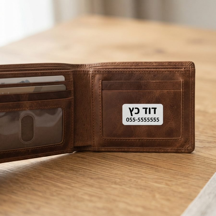 תווית שם על ארנק